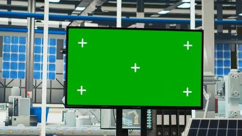 Isolated screen display used to adjust photovoltaics factory system parameters Stock Photos