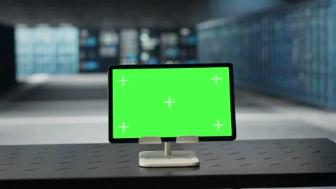 Isolated screen tablet used to do yearly checkup to data center electronics Stock Footage 317123078