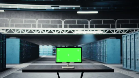 Isolated screen tablet used to do yearly checkup to data center electronics Stock Footage 317202352