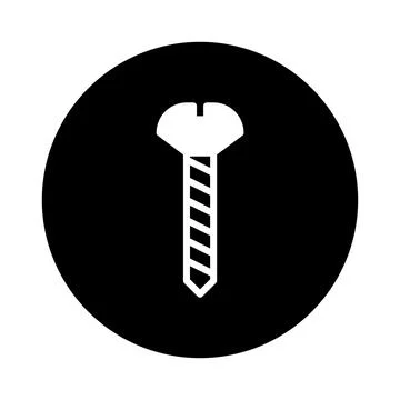 Isolated screw in a dark circle representing fastening hardware and constru.. Stock Illustration