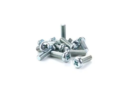 Isolated screws on white background Stock Photos