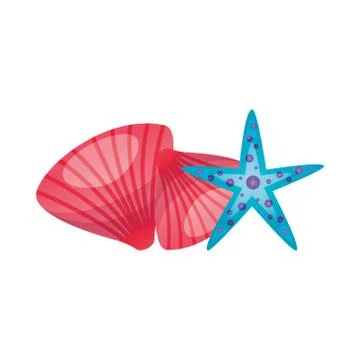 Isolated sea shells and star vector design Illustrazione stock
