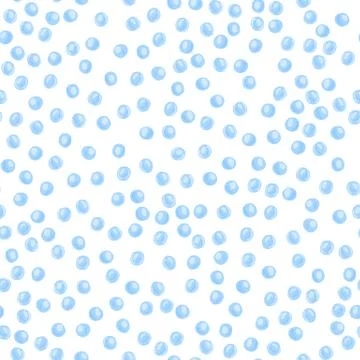 Isolated seamless bubbles pattern. White background with blue little ball orn Stock Illustration