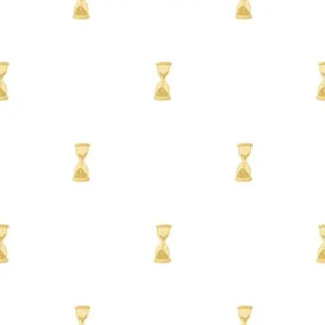 Isolated seamless doodle pattern with hand drawn hourglass elements print. Wh Illustrazione stock