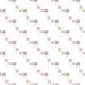 Isolated seamless geometric dash pattern. White background with multicolor li Illustrazione stock