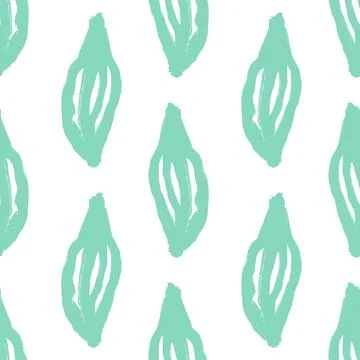 Isolated seamless pattern in abstract style with bright blue leaf ornament. W Illustrazione stock