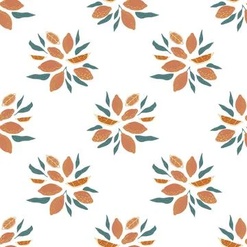 Isolated seamless pattern with citrus lemon fruit ornament. White background. Stock Illustration