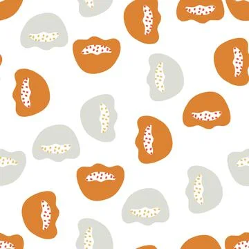 Isolated seamless pattern with doodle abstract poppy flower elements print. W Stock Illustration