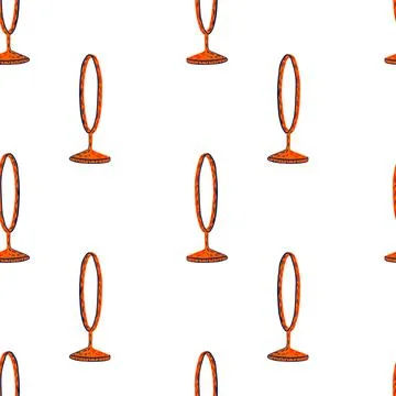 Isolated seamless pattern in doodle style with orange bright circus ring orna 스톡 일러스트