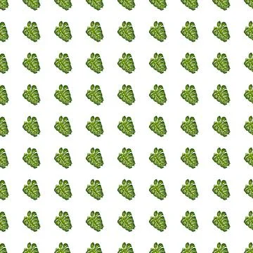 Isolated seamless pattern with green doodle small palm leaf elements shapes.  Stock Illustration