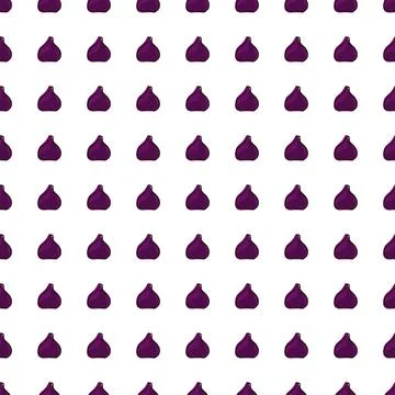Isolated seamless pattern with little purple fig silhouettes print. White bac Illustrazione stock