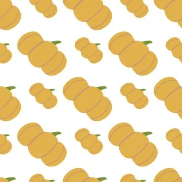 Isolated seamless pattern witth orange pumpin elements. White background. Sim Stock Illustration