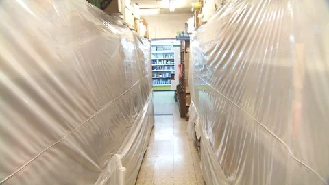 Isolated section of Chametz (Leavened Bread) in supermarket. Israel. C0009-1 Stock Footage 98559867