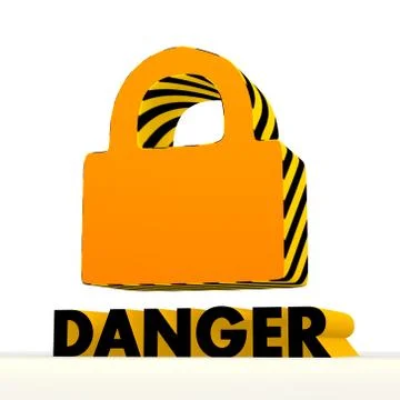 Isolated secure symbol with warning pattern Stock Illustration