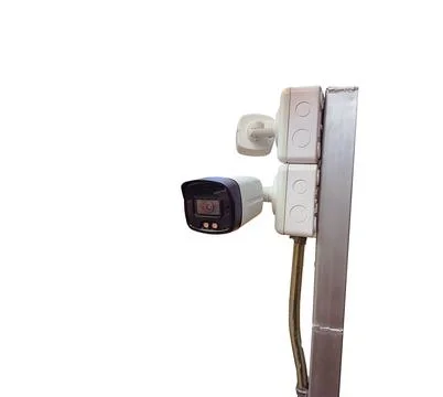 Isolated security camera on white background Stock Photos