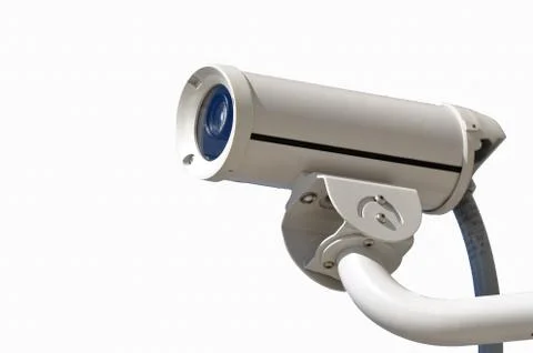Isolated security camera on white 스톡 사진