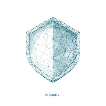 Isolated security shield on white background. Stock Illustration