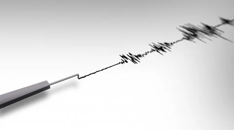 Isolated Seismograph Earthquake Line Loop Stock-Footage 48761897
