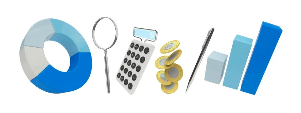 Isolated set of business objects Illustrazione stock