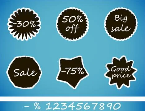 Isolated set of stickers Stock Illustration