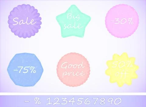 Isolated set of stickers Stock Illustration