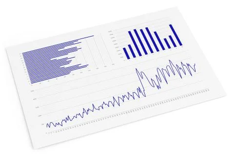 Isolated Sheet with Charts Stock Illustration