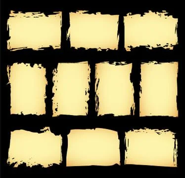 Isolated Sheet set of antique or old paper template. Horizontal and vertical Illustrazione stock