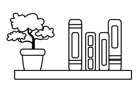 Isolated shelf with books design vector illustrator Stock Illustration