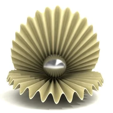 Isolated shell shape with luxury pearl rendering illustration Illustrazione stock