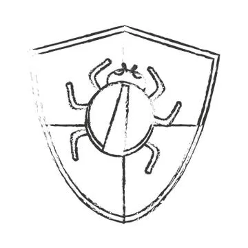 Isolated shield and bug design Illustrazione stock