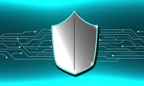 Isolated shield with binary background Stock Illustration