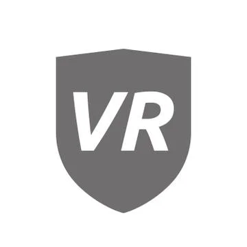 Isolated shield with    the virtual reality acronym VR Stock Illustration