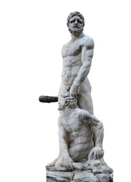 Isolated shoot for old renaissance dated greek mythology scene sculpture in f Stock Photos
