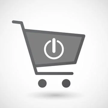 Isolated shopping cart icon with an off button 스톡 일러스트