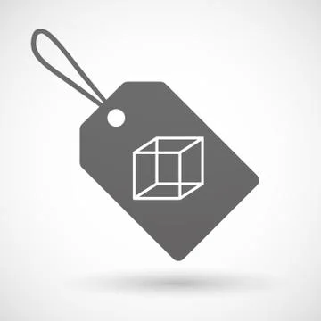 Isolated shopping label icon with  a cube sign Stock Illustration