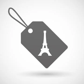 Isolated shopping label icon with   the Eiffel tower イラスト素材