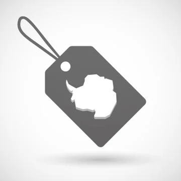 Isolated shopping label icon with  the map of  Antarctica Stock Illustration