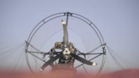 Isolated Shot Of A Paramotor Glider Used For Paragliding Extreme Sport Video stock 169498034