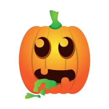 Isolated sick jack-o-lantern Stock Illustration
