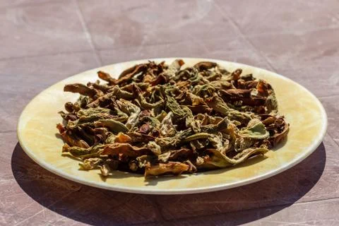An isolated side view shoot to dried pepper with solid colors Stock Photos