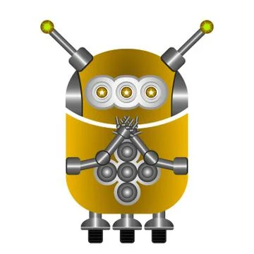 Isolated silent robot Stock Illustration