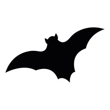 Isolated silhouette of a bat icon Vector Stock Illustration