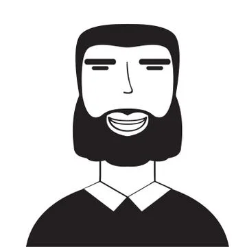 Isolated silhouette of a man avatar Stock Illustration