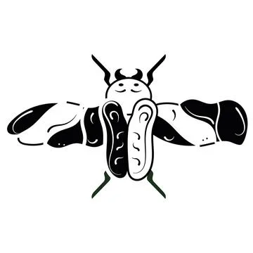 Isolated silhouette of a moth sketch Vector Stock Illustration