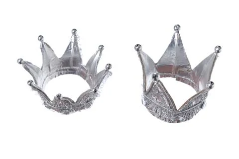 Isolated silver crowns Stock Photos