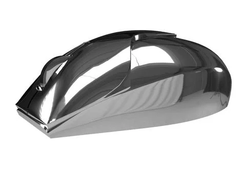 Isolated Silver Metallic Computer Mouse on White Background, 3D illustration. 스톡 일러스트