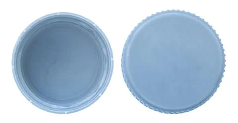 Isolated silver plastic bottle caps Stock Photos
