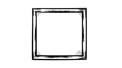 Isolated simple hand-drawn square frame Stock Footage 115730598