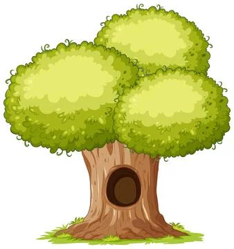 Isolated simple tree cartoon Stock Illustration