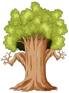 Isolated simple tree cartoon Stock Illustration